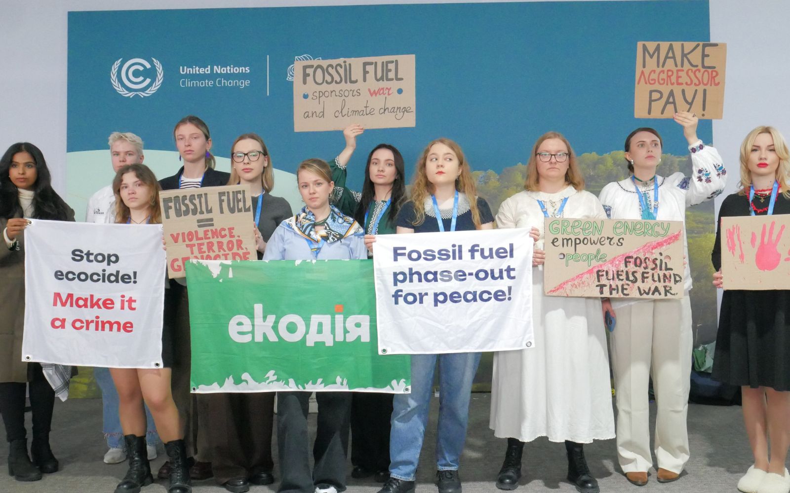 Українські активістки на Конференції ООН зі змін клімату закликали світ відмовитись від російського палива